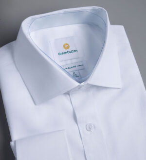Slim Fit White Herringbone Non Iron Shirt